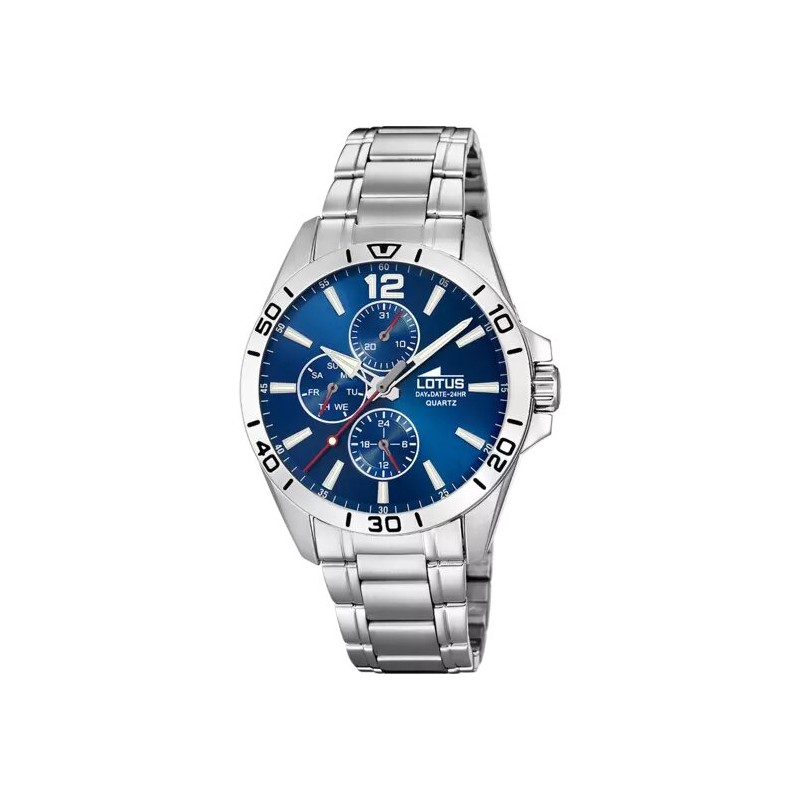 Montre Homme LOTUS Bracelet en Acier Cadran Bleu