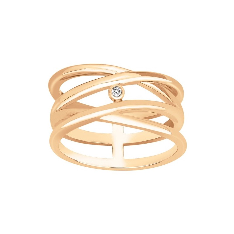 Bague Femme LA GARCONNE Harmonie Infinie en Plaqué Or et Diamant
