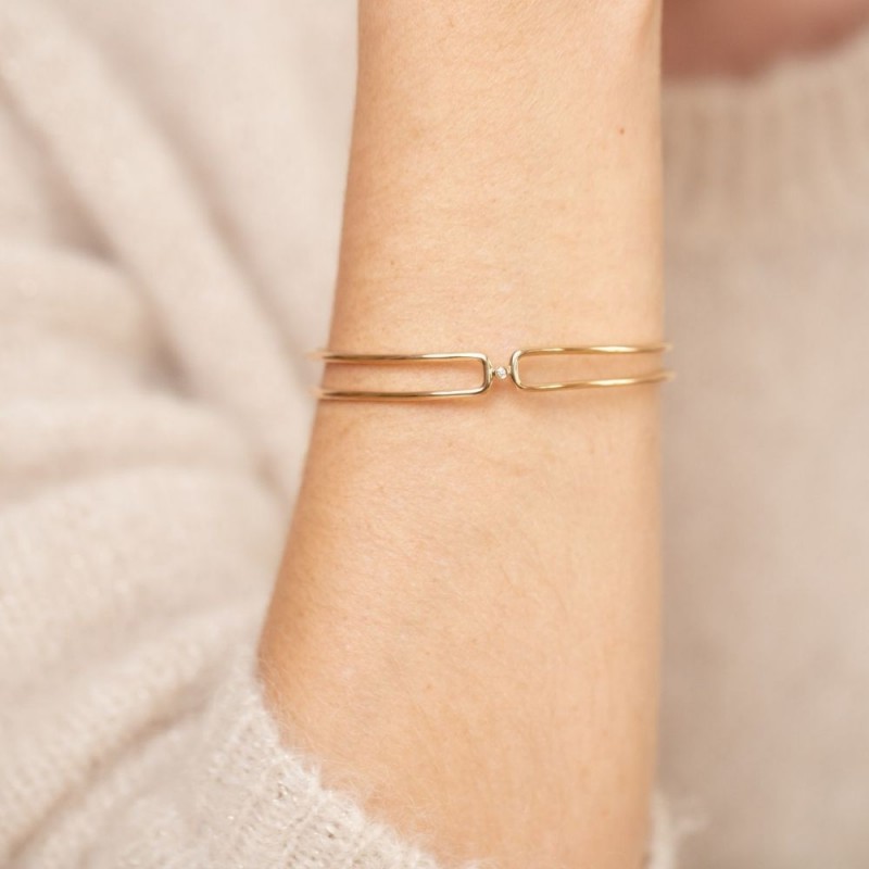 Bracelet Femme LA GARCONNE en Plaqué Or et Diamant Collection Etat d'Ame