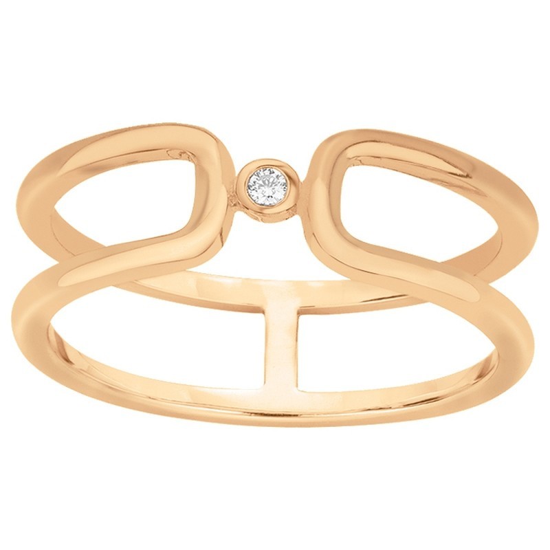 Bague Femme LA GARCONNE en Plaqué Or et Diamant