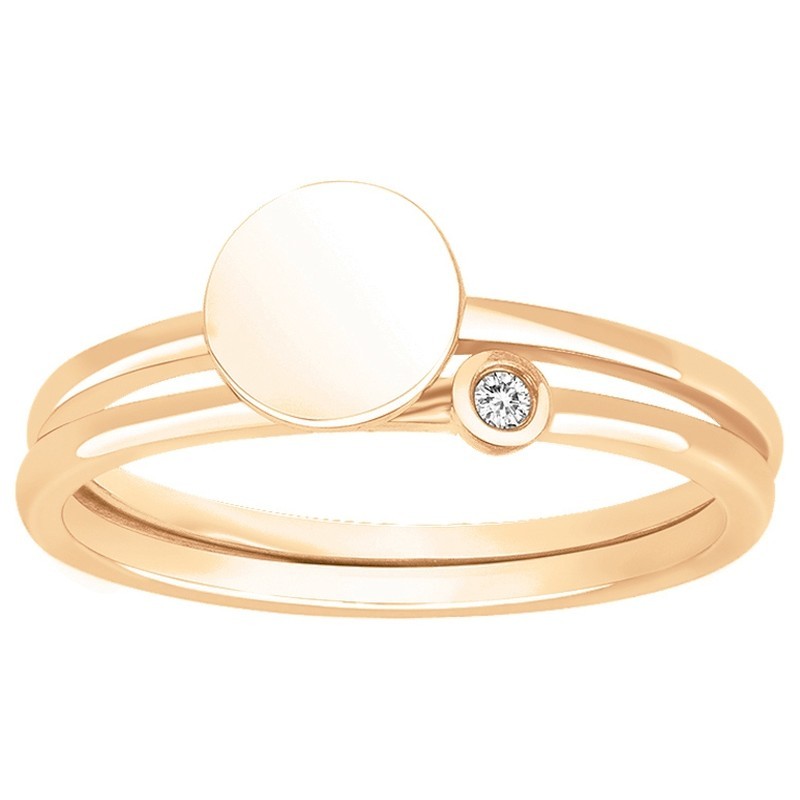 Bague Femme LA GARCONNE en Plaqué Or et Diamant Collection Etat d'Ame