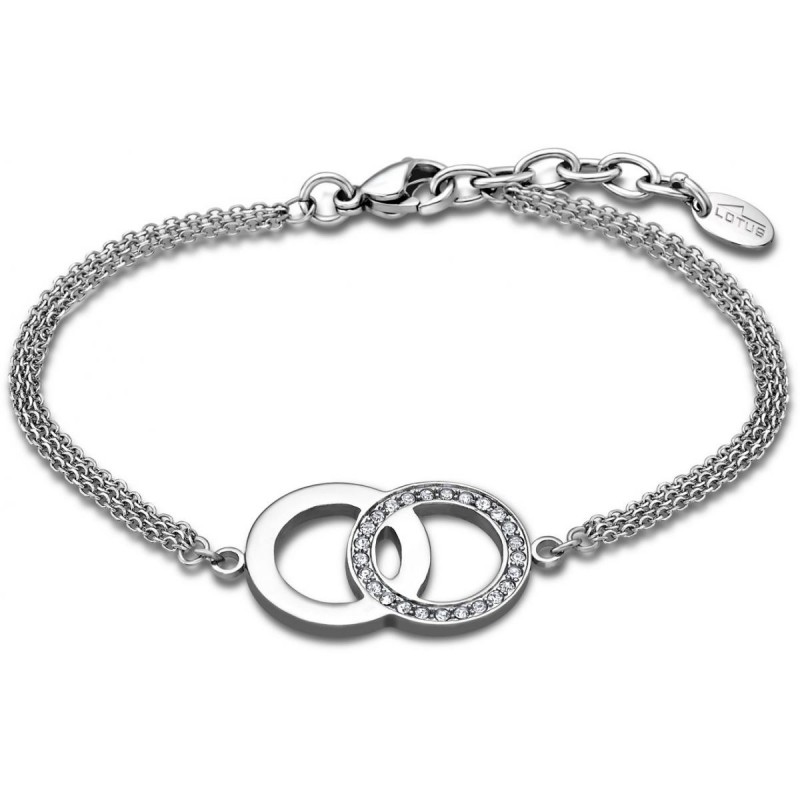 Bracelet femme lotus style en acier couleur argent