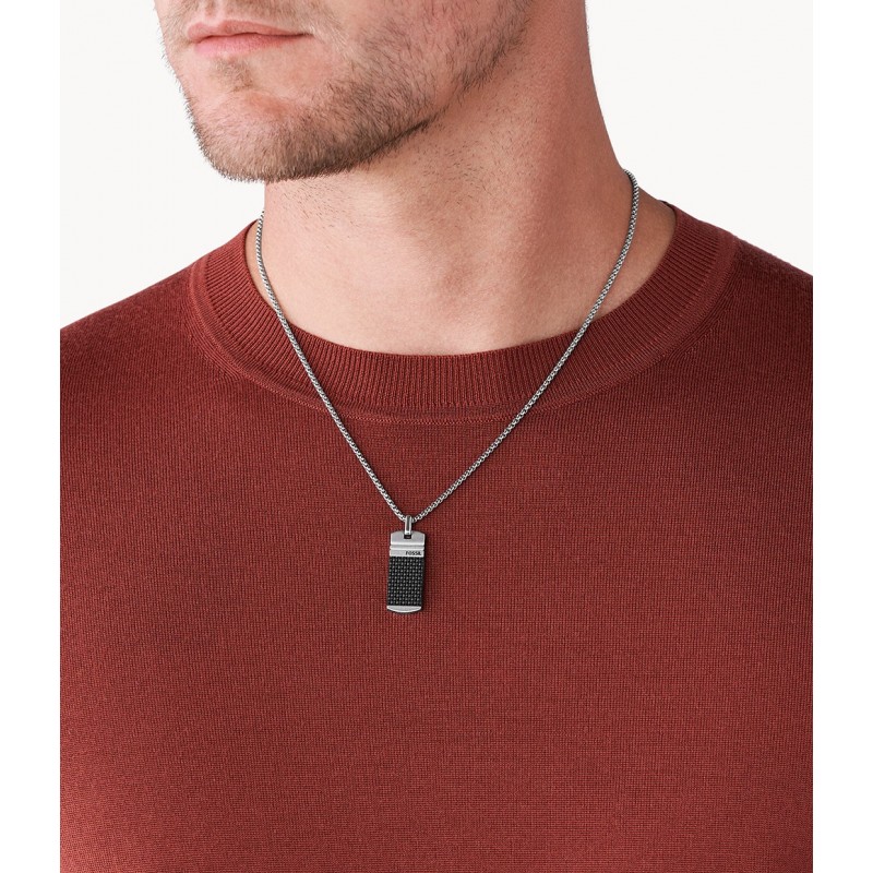 Collier Homme Fossil en acier