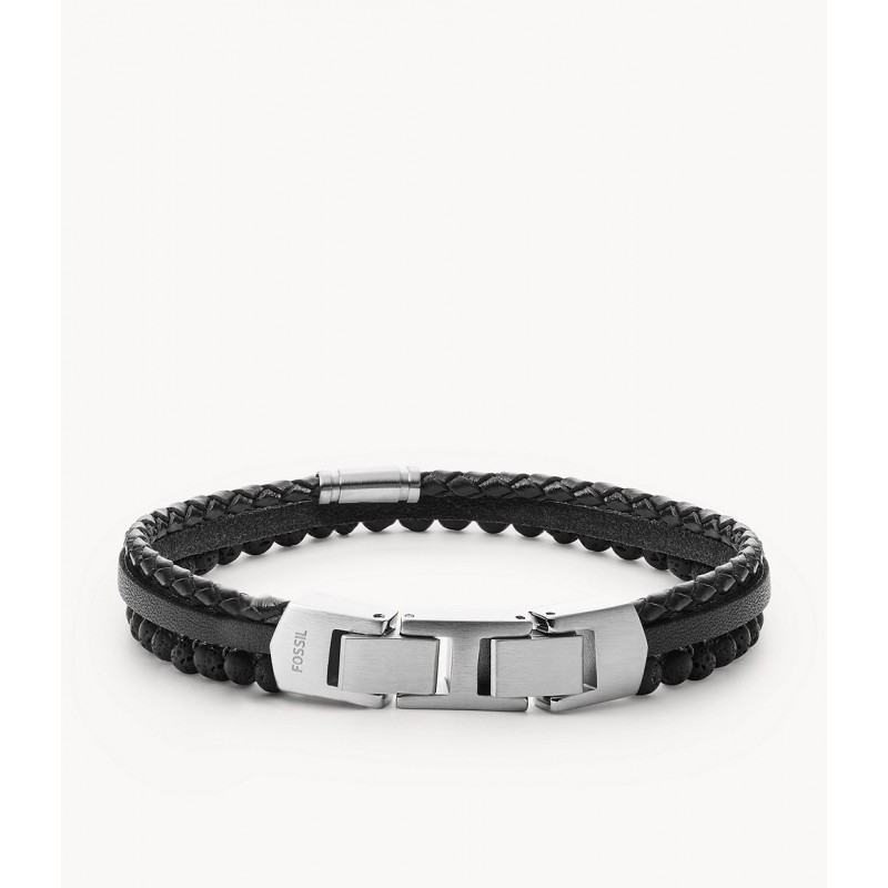 Bracelet mulit rangs Fossil homme Cool tones en pierre de lave