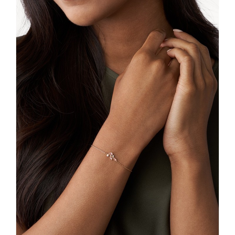 Bracelet Fossil Georgia Pink blooms doré rose