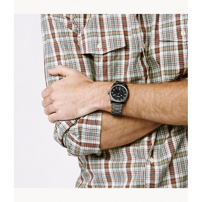 Montre Fossil Machine acier anthracite