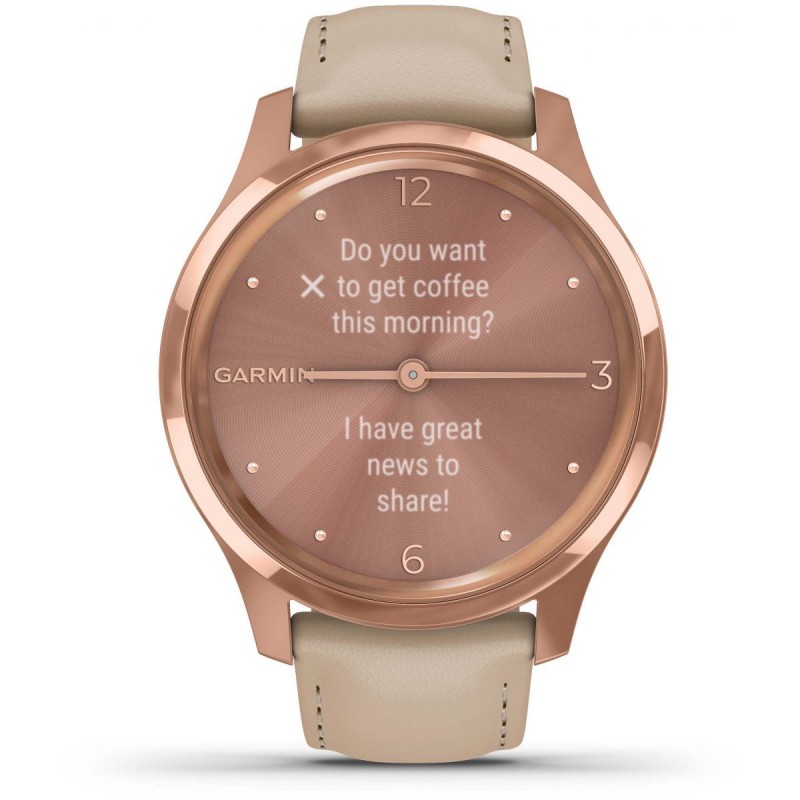Montre Connectée Garmin Vivomove luxe rose gold beige