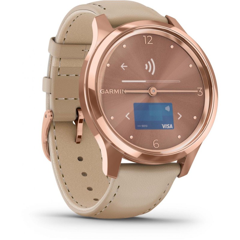 Montre Connectée Garmin Vivomove luxe rose gold beige