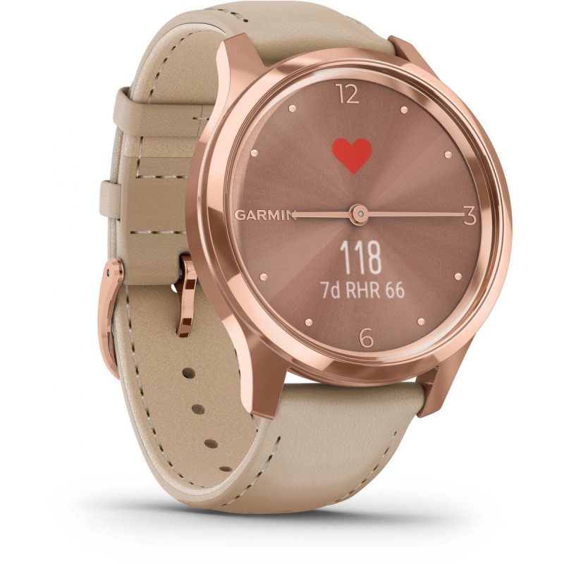 Montre Connectée Garmin Vivomove luxe rose gold beige