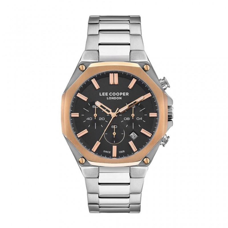Montre Homme Lee Cooper en Acier Argenté Chronographe