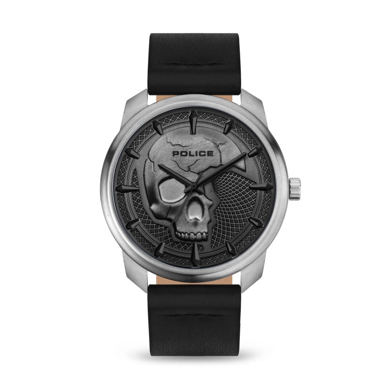 Montre Police Homme Collection BLEDER Bracelet en Cuir Noir