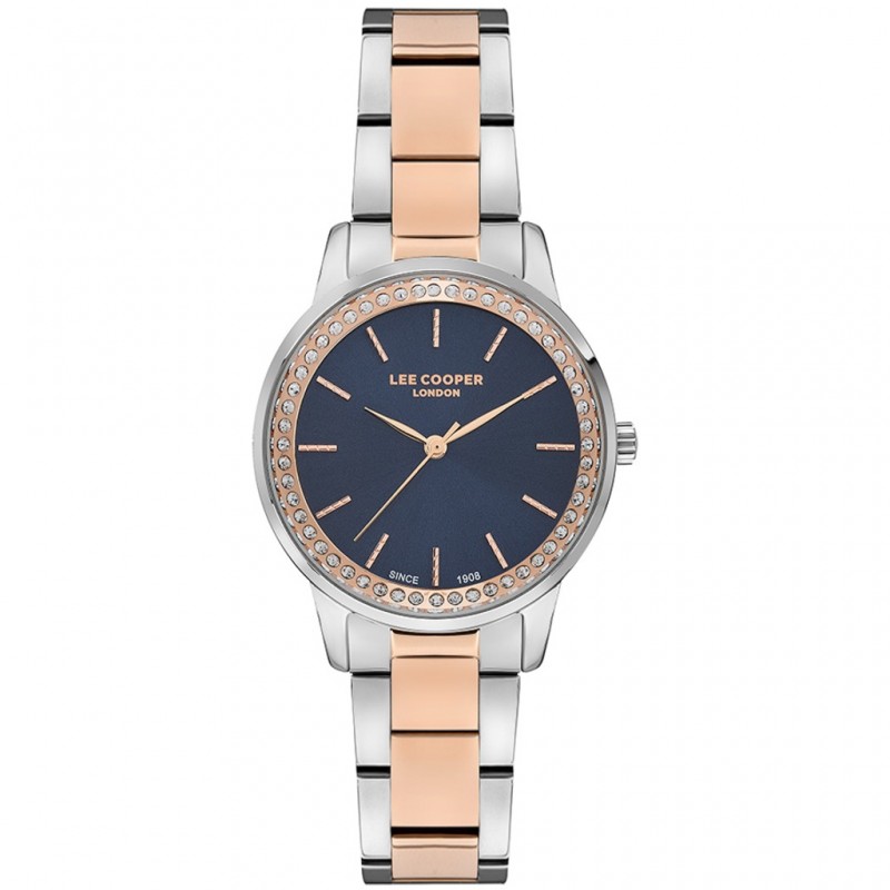 Montre Femme Lee Cooper Bracelet en Acier Bicolore