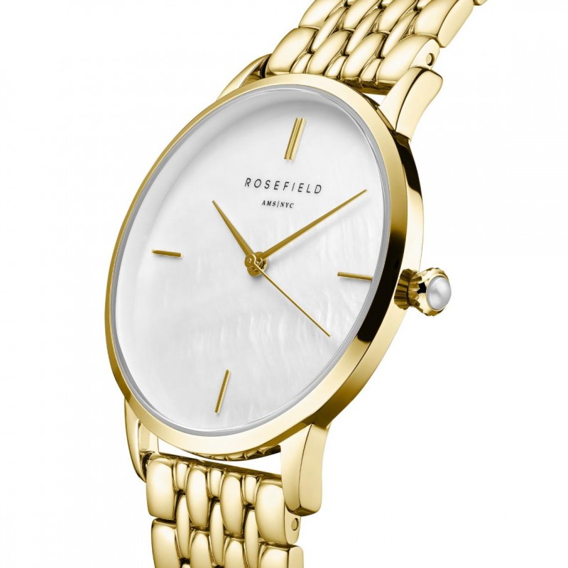 Montre Femme Rosefield Collection Pearl Edit Bracelet en Acier Doré