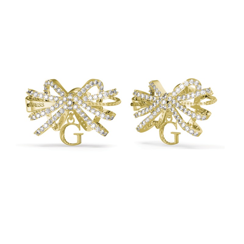 Boucles d'Oreilles femme Guess acier rhodié doré collection A-bow You