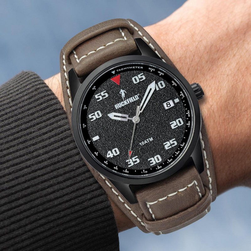 Montre Homme Ruckfield noire et marron