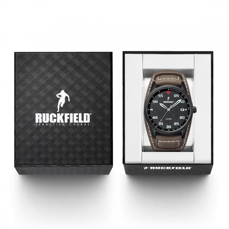Montre Homme Ruckfield noire et marron
