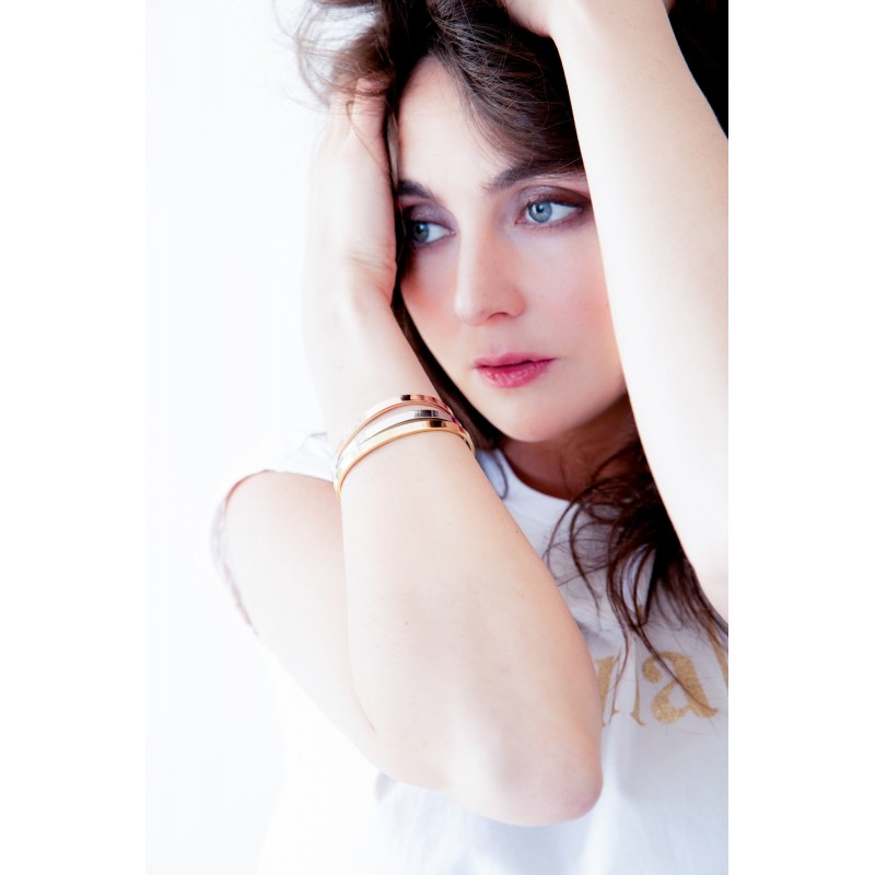 Amporelle Bracelet rigide en Acier inscription "I love you"