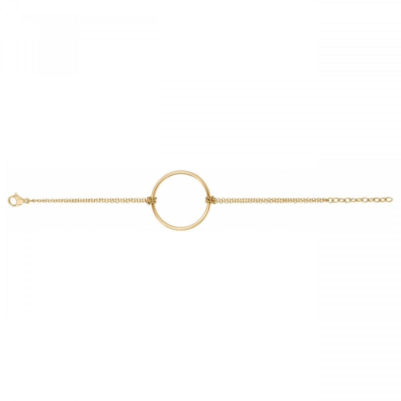 Amporelle Bracelet souple motif CERCLE en Acier doré