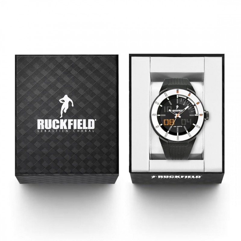 Montre Homme Ruckfield résine et silicone noirs