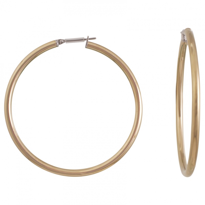 Boucles d'oreilles créoles acier doré Amporelle