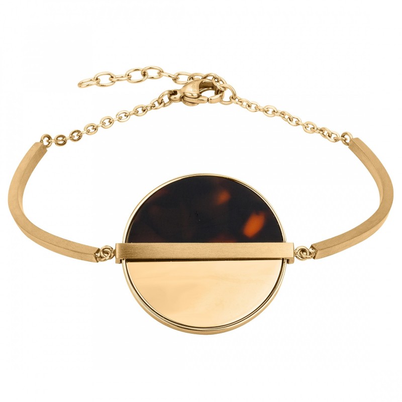 Bracelet Amporelle acier doré et acetate mordoré