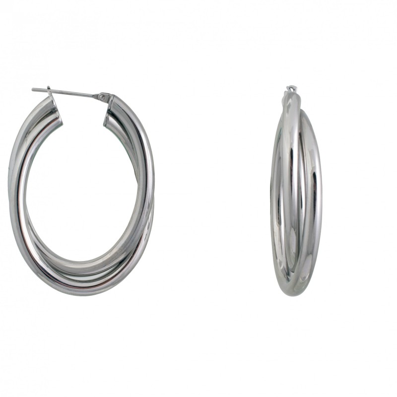 Boucles d'oreilles créoles acier Amporelle