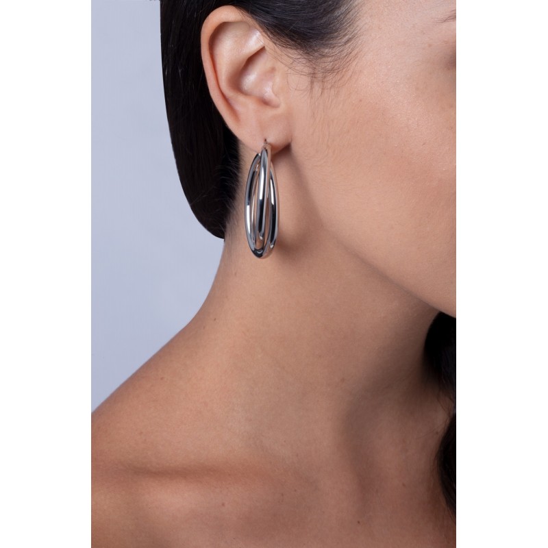 Boucles d'oreilles créoles acier Amporelle
