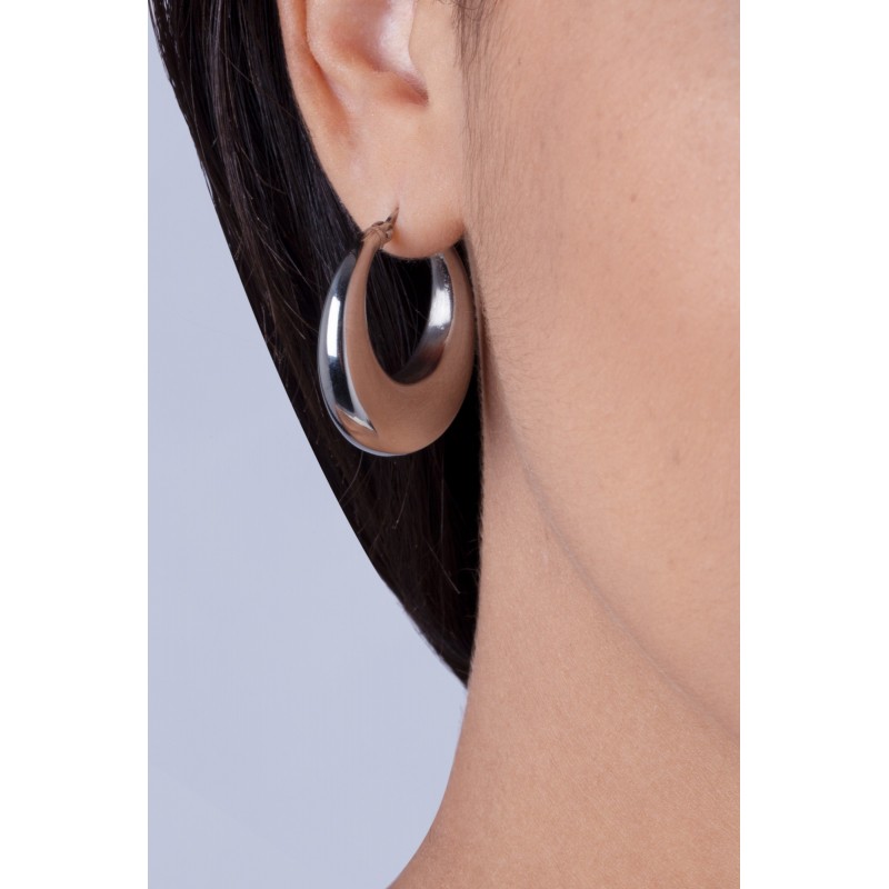 Boucles d'oreilles créoles acier Amporelle