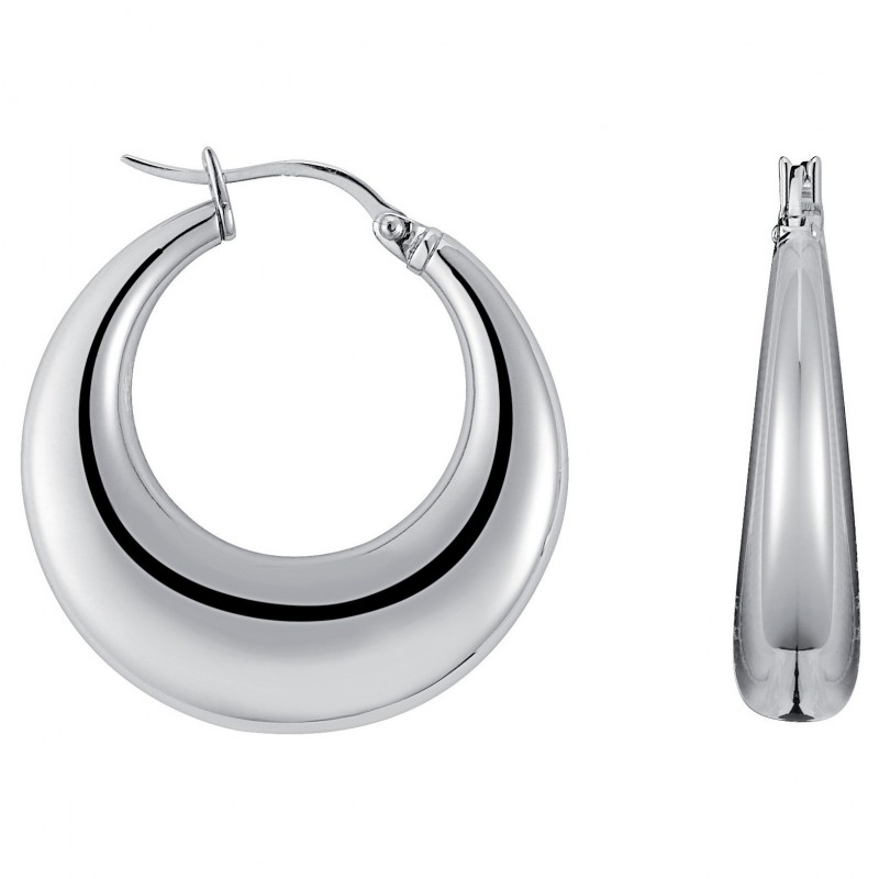 Boucles d'oreilles créoles acier Amporelle