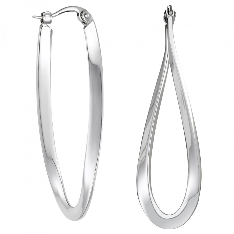 Boucles d'oreilles créoles acier twistees Amporelle