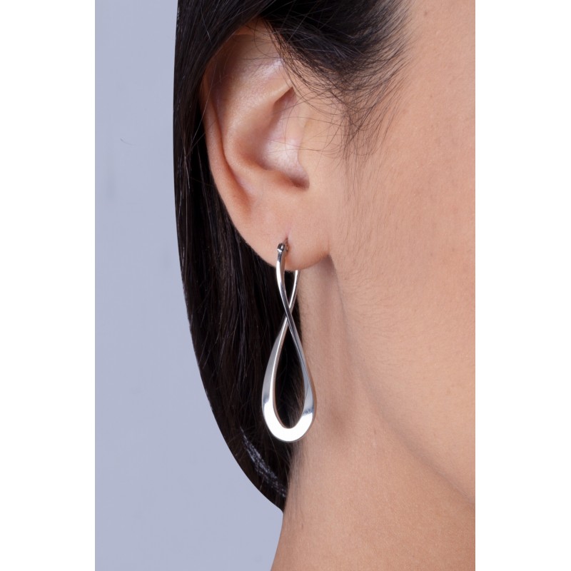 Boucles d'oreilles créoles acier twistees Amporelle