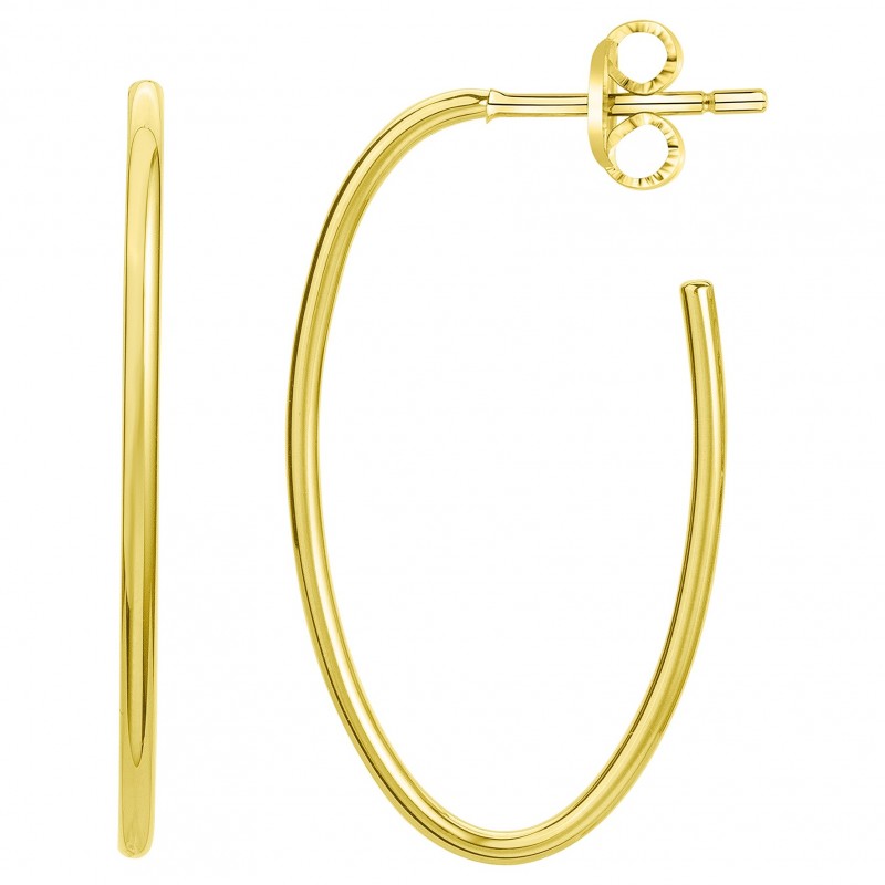 Boucles d'oreilles demi-créoles en acier doré