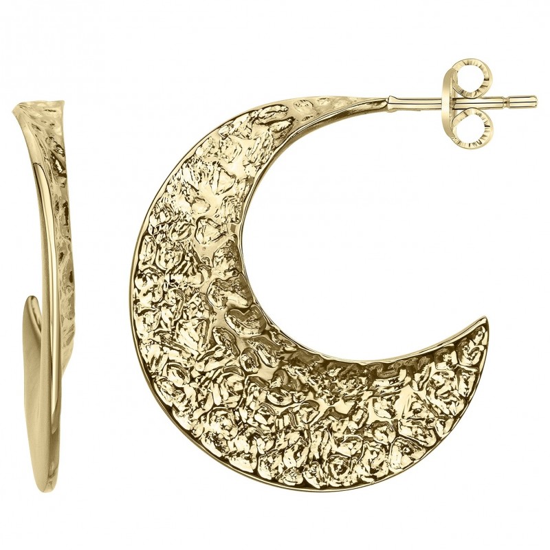 Boucles d'oreilles demi-créoles en acier forme plate