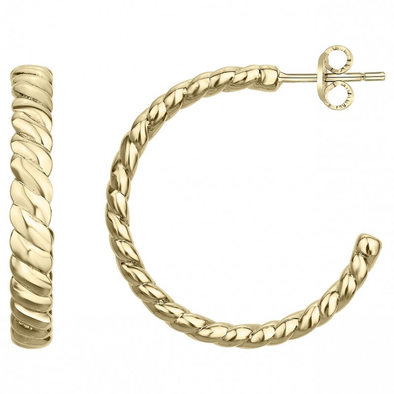 Boucles d'oreilles demi-créoles en acier doré