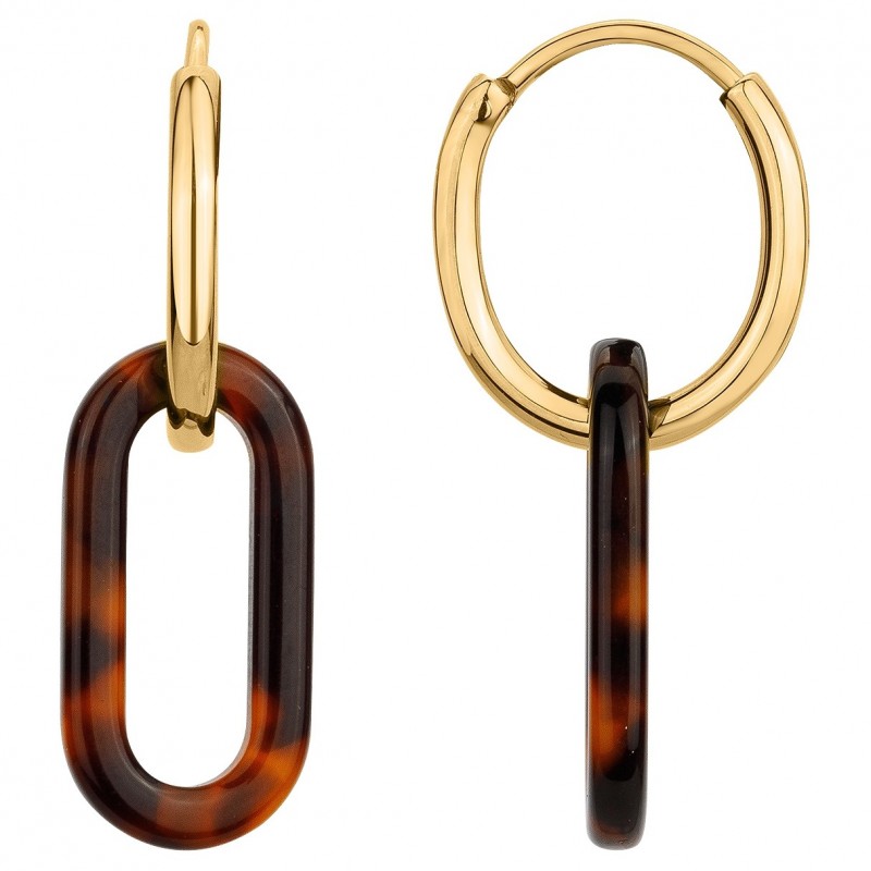 Boucles d'oreilles créoles Femme Amporelle en acier et acetate