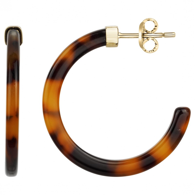 Boucles d'oreilles demi-créoles en acier et acetate