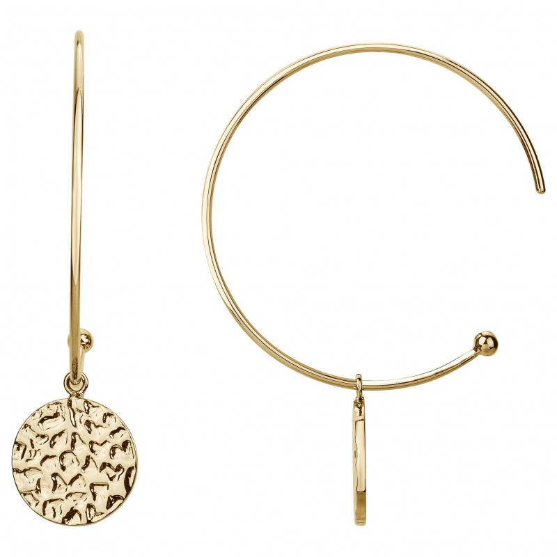 Boucles d'oreilles demi-créoles en acier doré