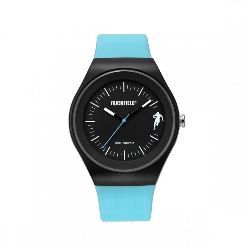 Montre Homme rouge Ruckfield résine noire et silicone bleu