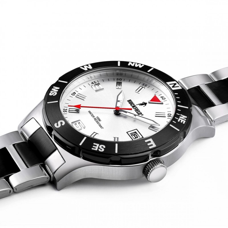 Montre Homme Ruckfield acier gris argent et noir