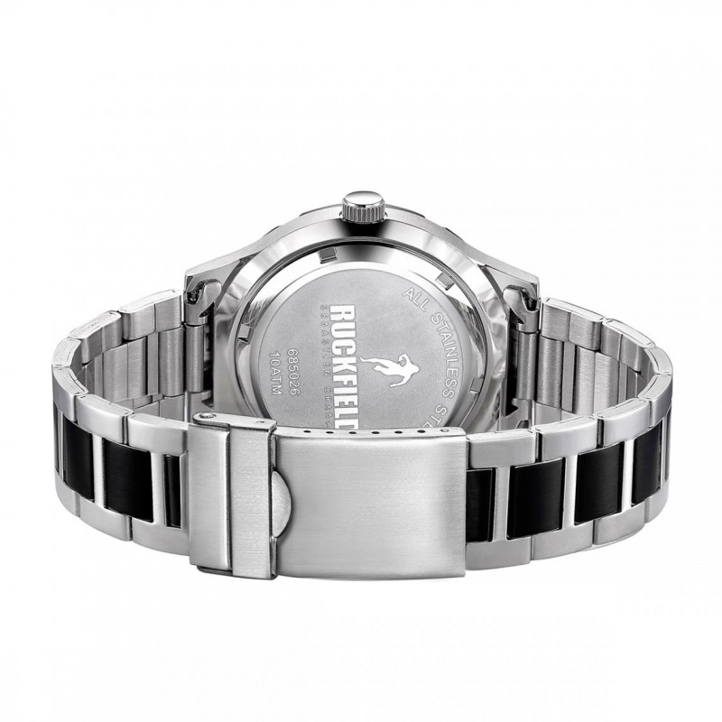 Montre Homme Ruckfield acier gris argent et noir