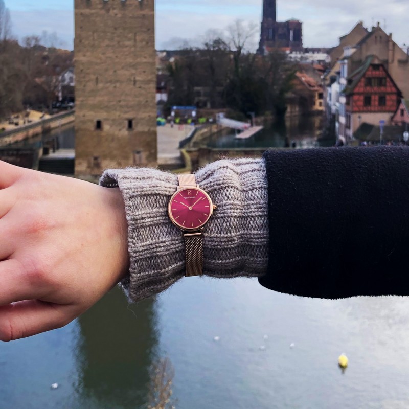 Montre Femme Pierre LANNIER Nova en acier doré rose