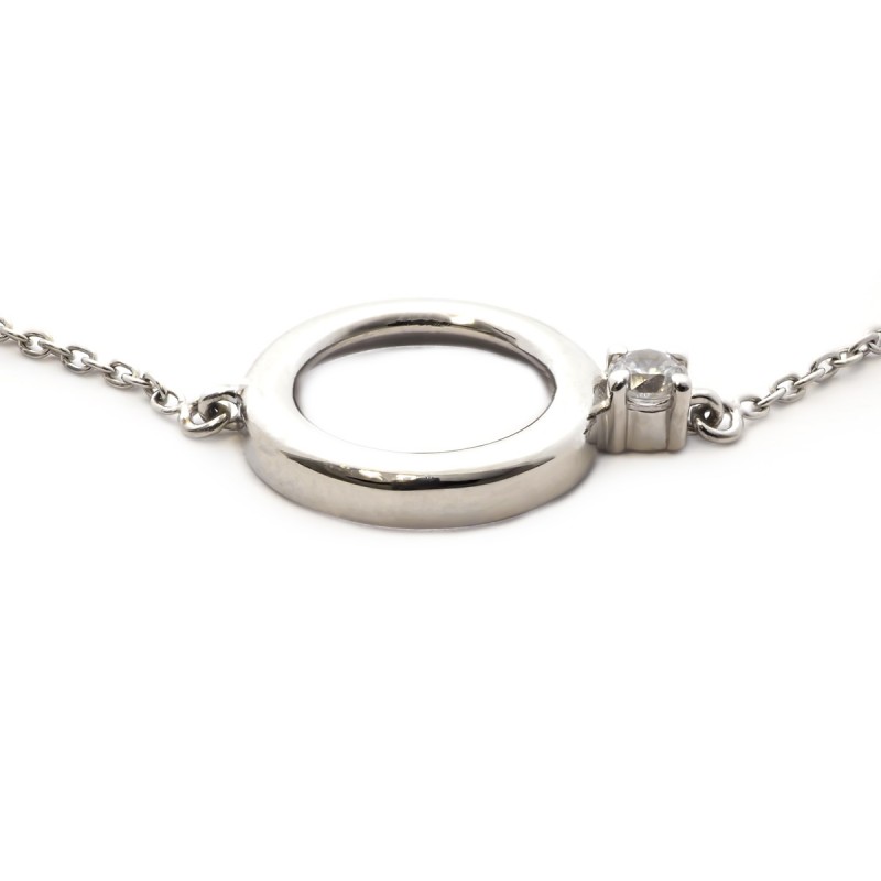 Bracelet Carador or blanc 375/000 fantaisie et Oxyde de zirconium