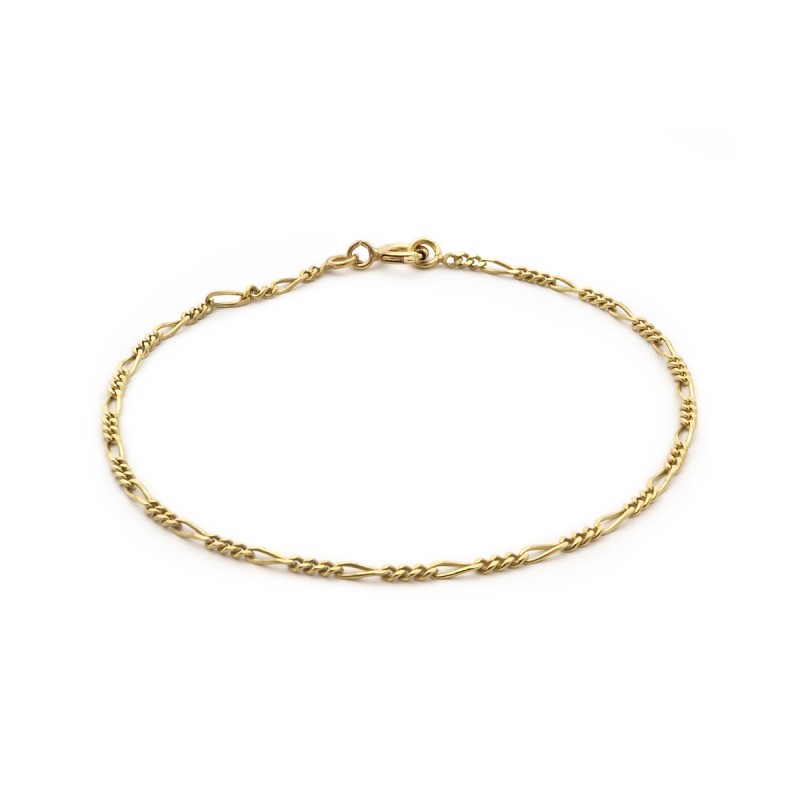 Bracelet en or jaune 375/000 maille alternée 1-3 CARADOR