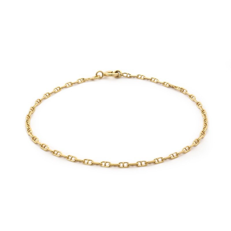 Bracelet CARADOR en or jaune 375/000 maille forçat marine