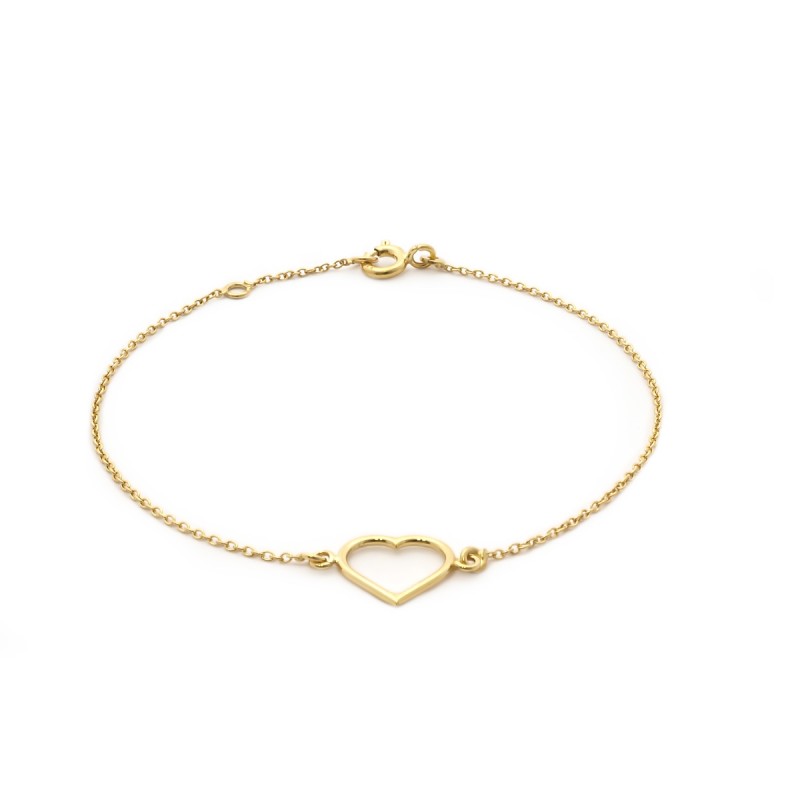 Bracelet femme Carador Coeur collection minimaliste en or jaune 375/000