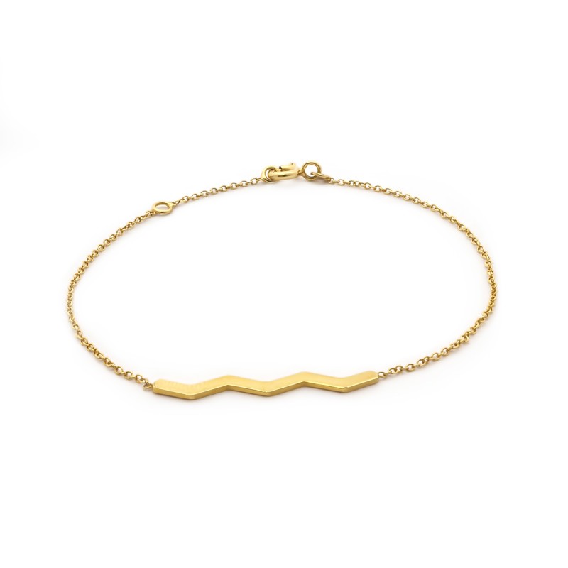 Bracelet femme Carador Zig Zag collection graphique en or jaune 375/000 356BR