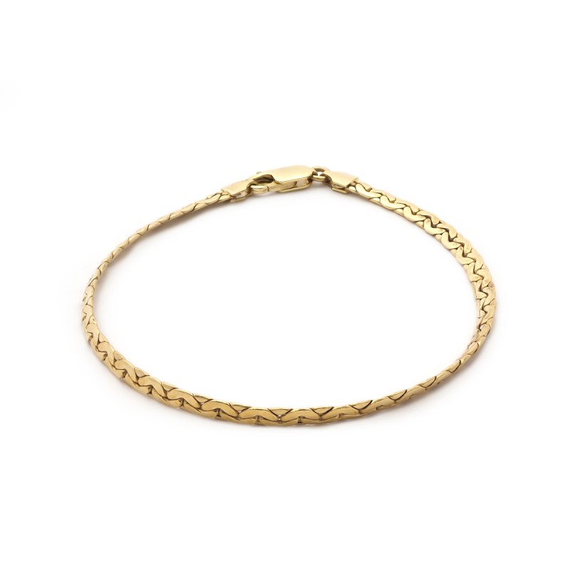 Bracelet Carador or jaune 375/000 maille haricot