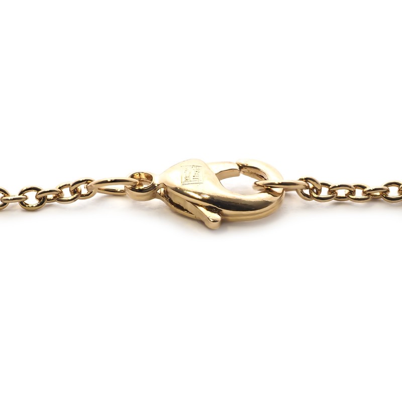 Bracelet souple Carador cœur empierré d'oxydes de zirconium en plaqué or