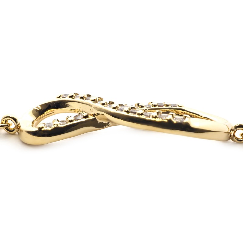 Bracelet souple Carador Infini en plaqué or et oxydes de zirconium