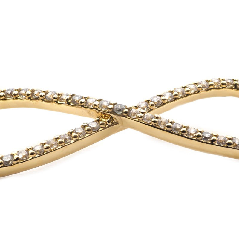 Bracelet souple Carador motif infini plaqué or et oxydes de zirconium